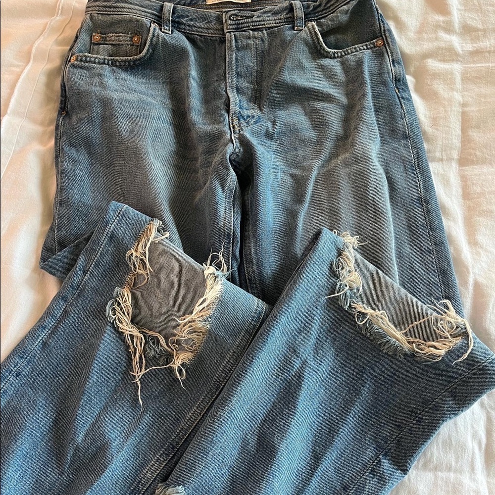 Free People Ripped Boyfriend Jeans